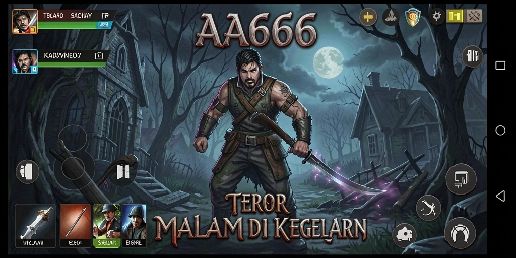 Screenshot menunjukkan karakter dalam kegelapan dalam permainan Horror yang menegangkan.