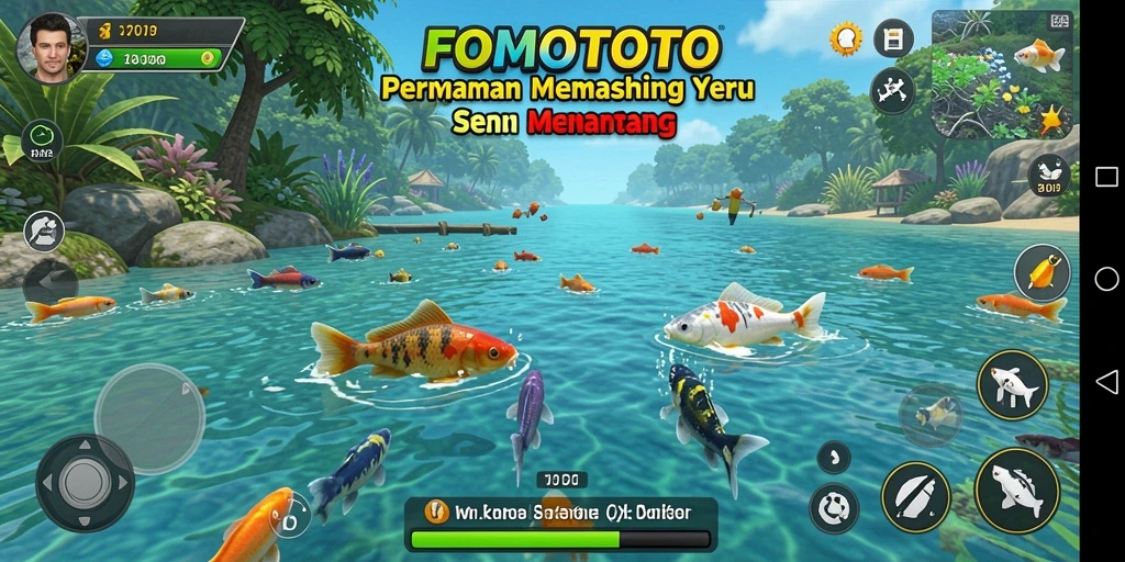 Tampilan menarik dari gameplay memancing di FOMOTOTO.
