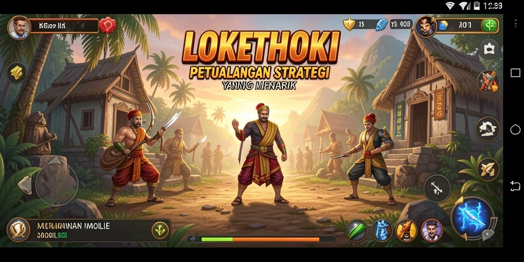 Screenshot gameplay LOKETHOKI dengan strategi pertempuran yang intens.