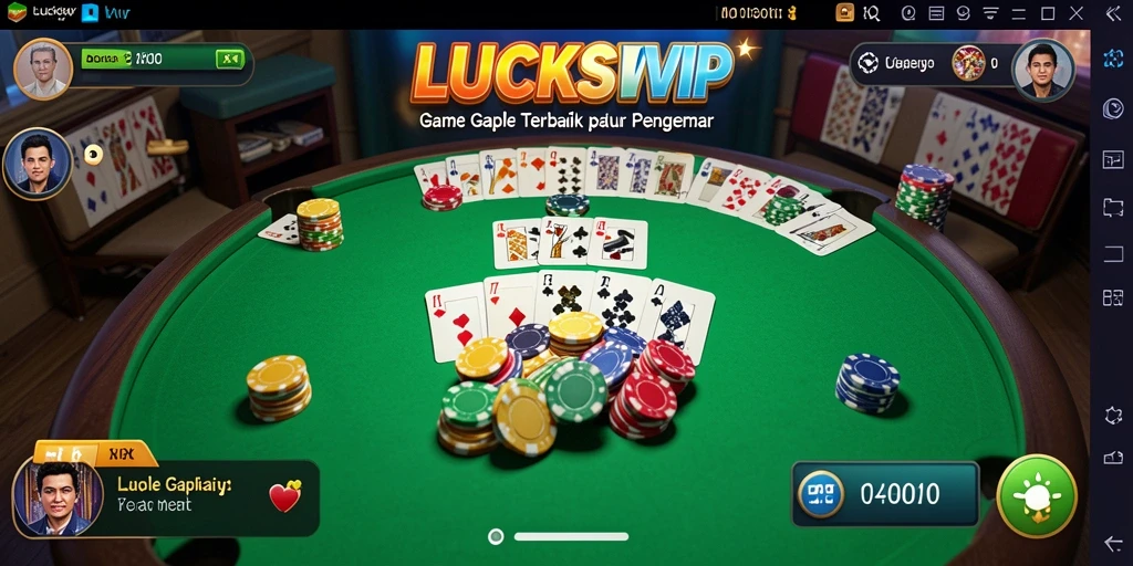 Tampilan gameplay seru LUCKSVIP dalam permainan Gaple.
