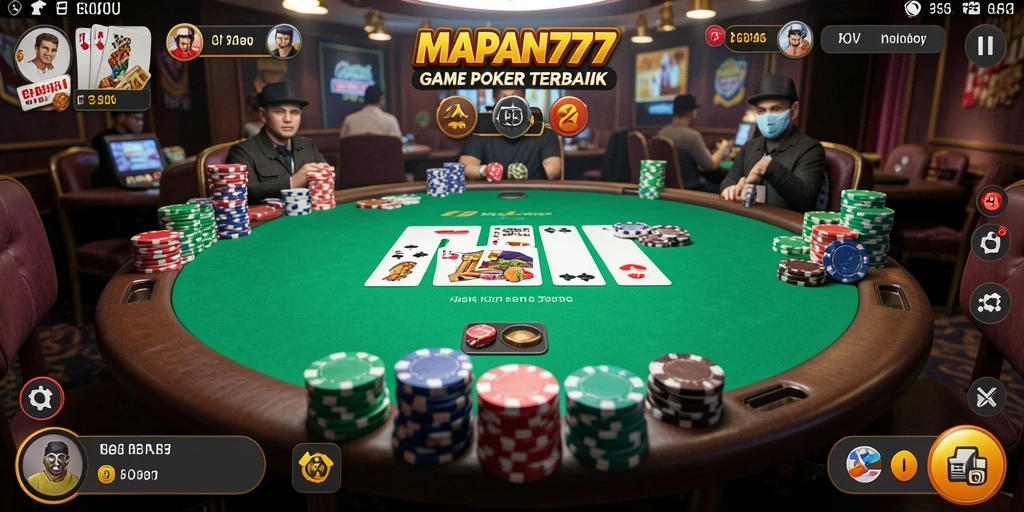 Tampilan screenshot MAPAN777 menampilkan permainan Poker yang menarik dan mendebarkan.