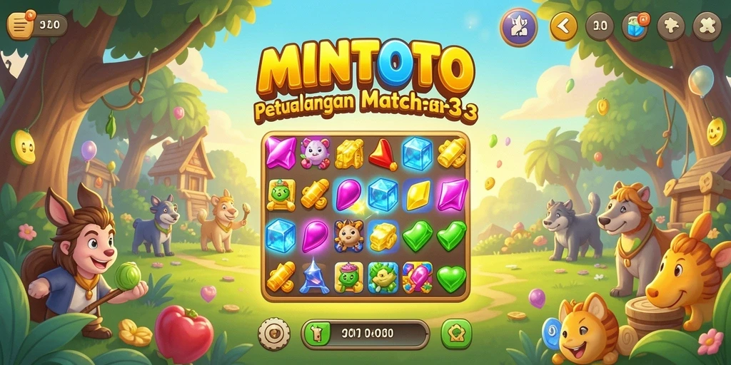 Tampilan gameplay MINTOTO yang penuh warna dan menantang.