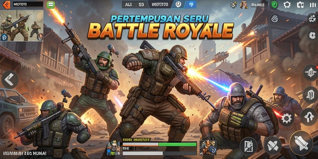 Tampilan gameplay seru di MIOTOTO dengan aksi Battle Royale yang intens.