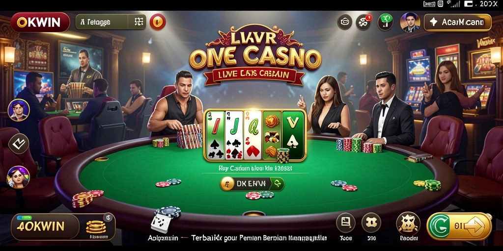 Tampilan gameplay Live Casino yang realistis dan interaktif di OKWIN.