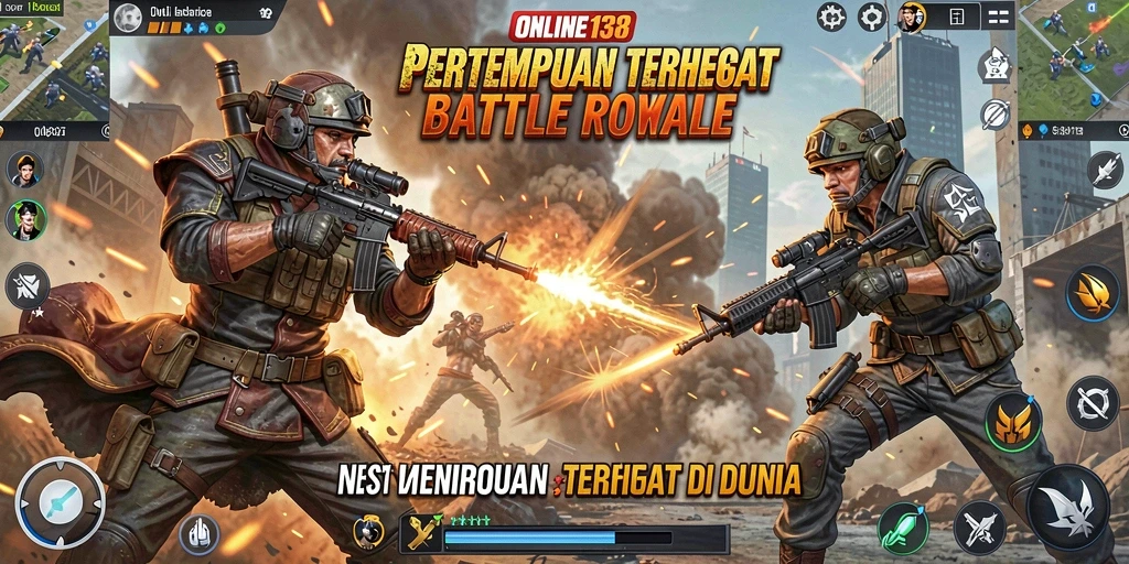 Tangkapan layar menunjukkan pertempuran seru dalam gameplay Battle Royale.