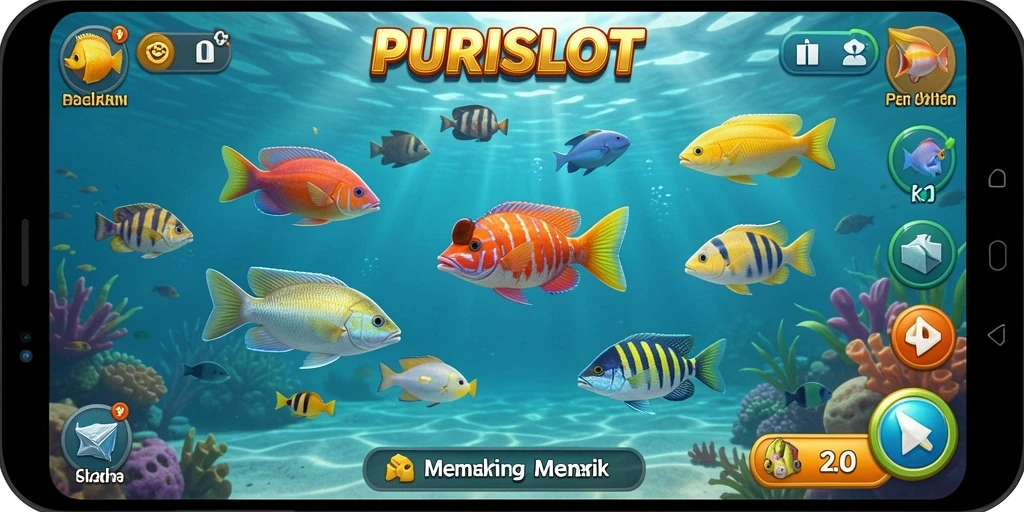Tampilan gameplay menarik di PURISLOT menunjukkan aksi memancing yang seru.