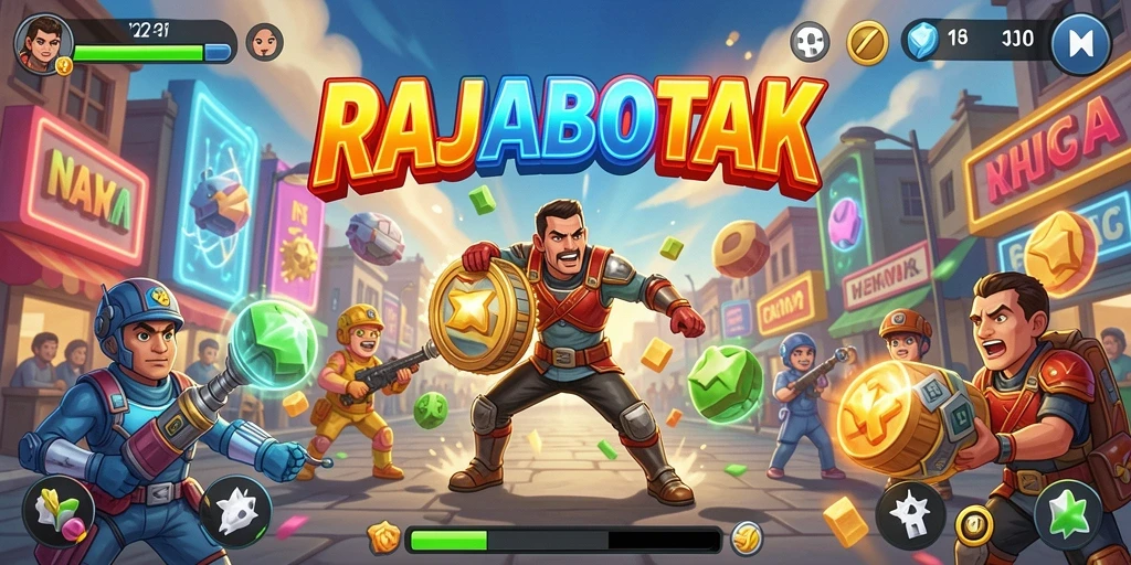 Tampilan gameplay seru RAJABOTAK yang penuh aksi.
