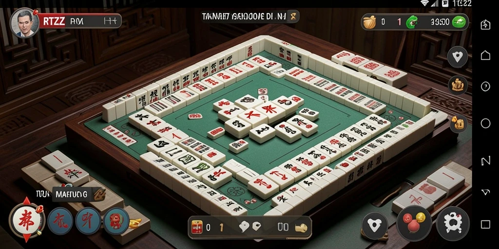 Tangkapan layar RTZZ menunjukkan gameplay seru Mahjong yang menantang.