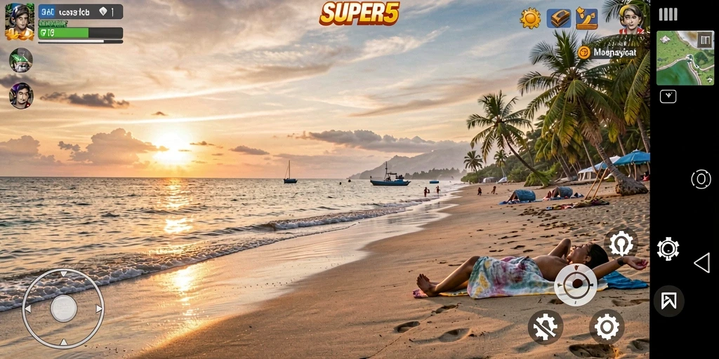 Tampilan gameplay <strong>SUPER5</strong> yang seru dan penuh warna.