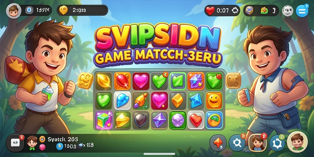 Tampilan gameplay SVIPSIDN dengan aksi mencocokkan bola warna-warni.