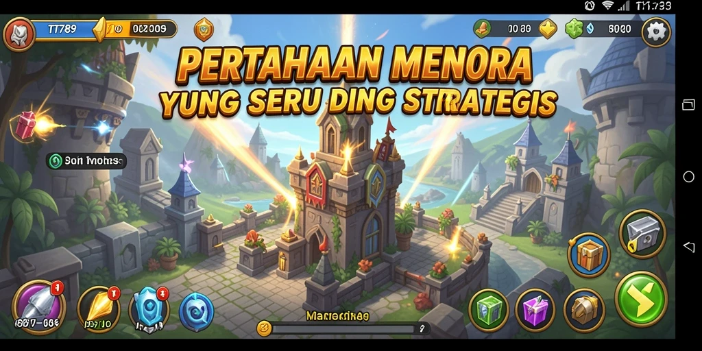 Tampilan gameplay seru dengan strategi Tower Defense yang mendebarkan.