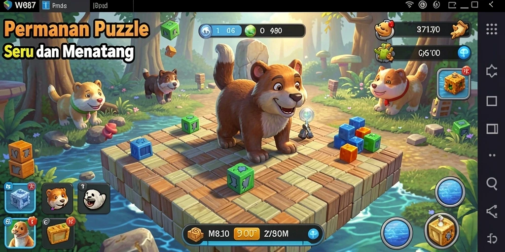 Tampilan menarik dari gameplay puzzle WG87 yang menantang.